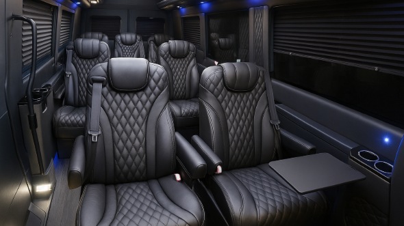 Interior of Tampa Party Bus Company's 15 Passenger Minibus in Tampa
