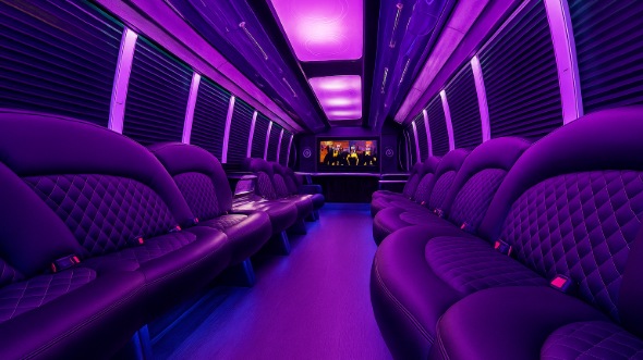 Interior of Kissimmee Party Bus Company's 20 Passenger Party Bus in Kissimmee