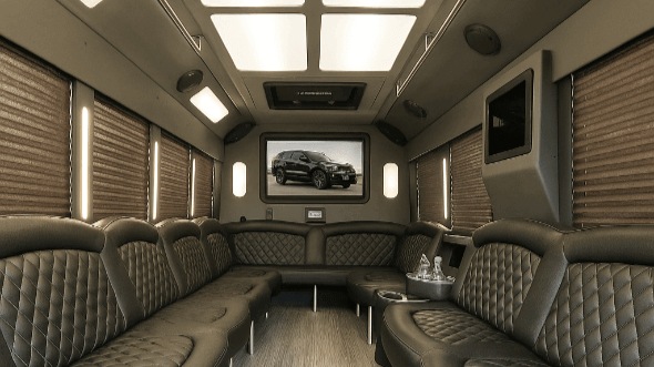 Interior of Pinellas Park Party Bus Company's 25 Passenger Party Bus in Pinellas Park