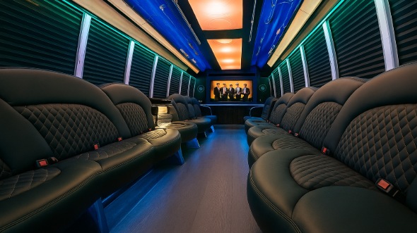 Interior of Sarasota Party Bus Company's 25 Passenger Party Bus in Sarasota