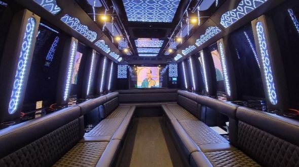 Interior of Winter Haven Party Bus Company's 40 Passenger Party Bus in Winter Haven