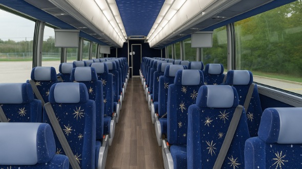 Interior of Tampa Party Bus Company's 44 Passenger Charter Bus in Tampa