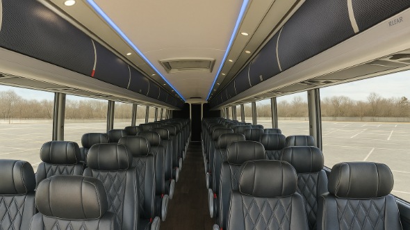 Interior of Tampa Party Bus Company's 47 Passenger Charter Bus in Tampa
