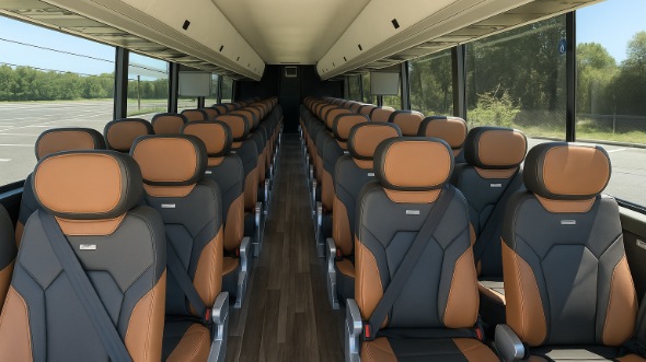 Interior of Tampa Party Bus Company's 48 Passenger Charter Bus in Tampa