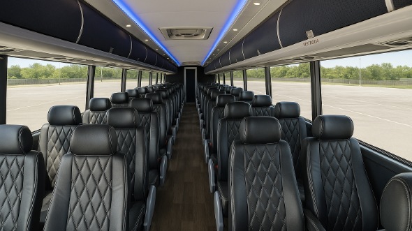 Interior of Tampa Party Bus Company's 51 Passenger Charter Bus in Tampa