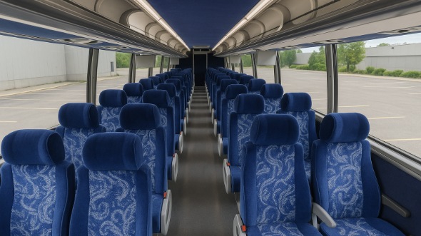Interior of Tampa Party Bus Company's 56 Passenger Charter Bus in Tampa