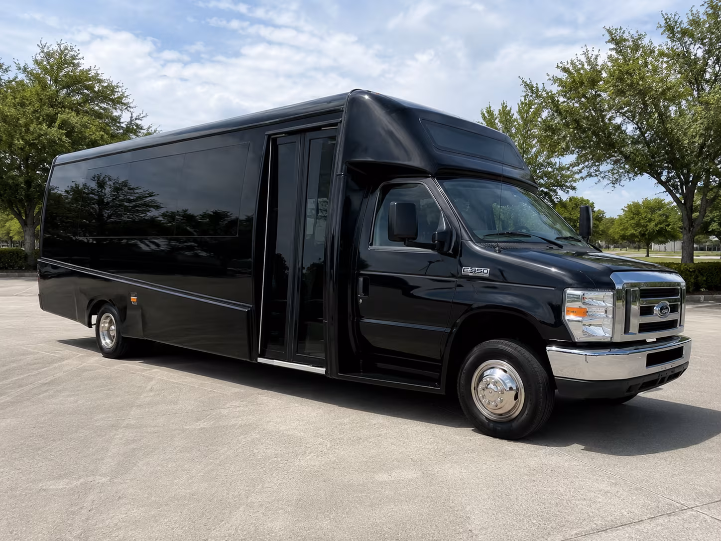 Tampa School Event Transportation party bus exterior