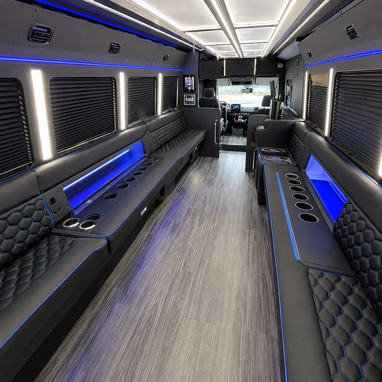 Tampa Sporting Event Transportation party bus interior
