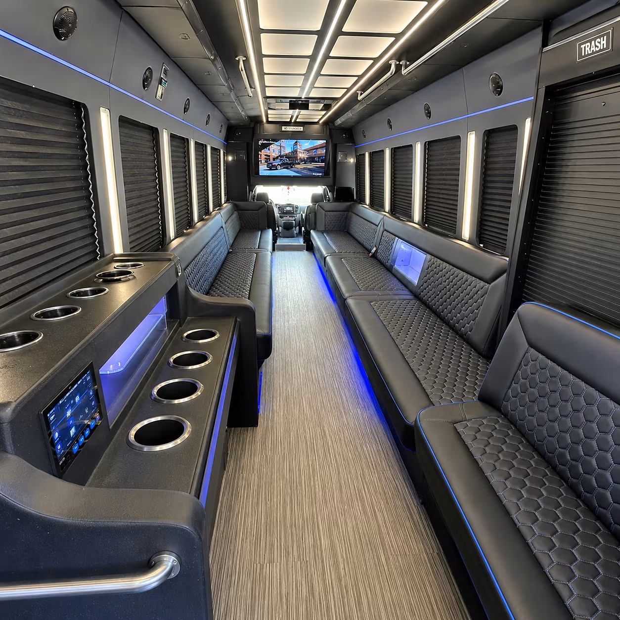 Tampa Sporting Event Transportation party bus interior