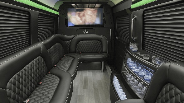 tampa 14 passenger sprinter limousine inside