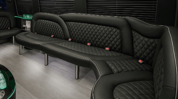Tampa 15 passenger party bus interior