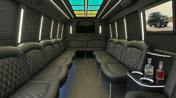 Tampa 20 passenger party bus interior